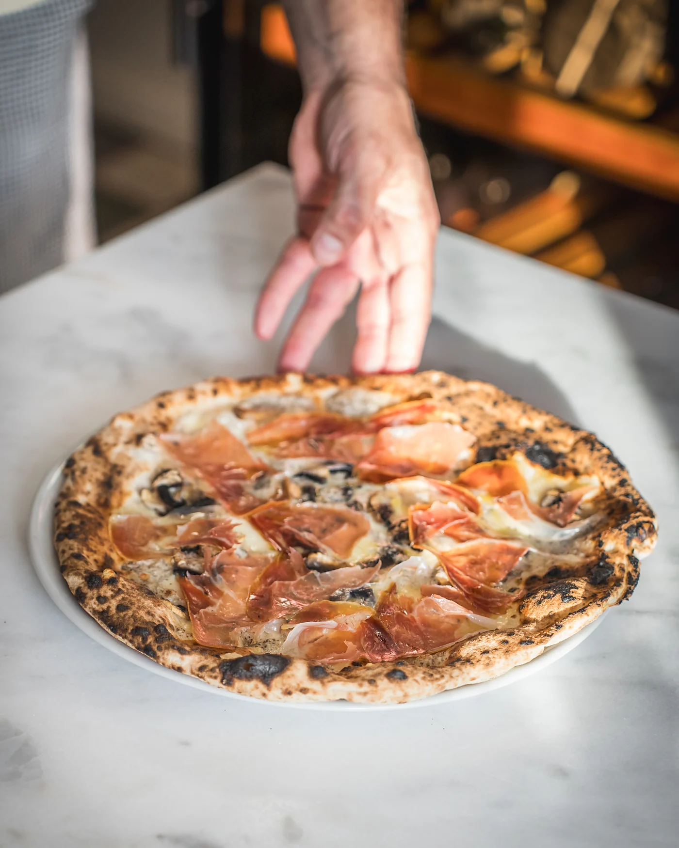 Pizza con producto local de Ibiza